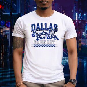 Dallas Football Sunday Funday Shirt NFL Cowboys Game Day Fan Graphic T-Shirt 96